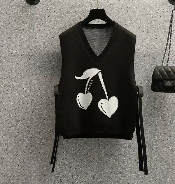 Fashionable slim knit vest#Single piece (black) [M-4XL size] [Contact customer service to confirm size after placing an order]