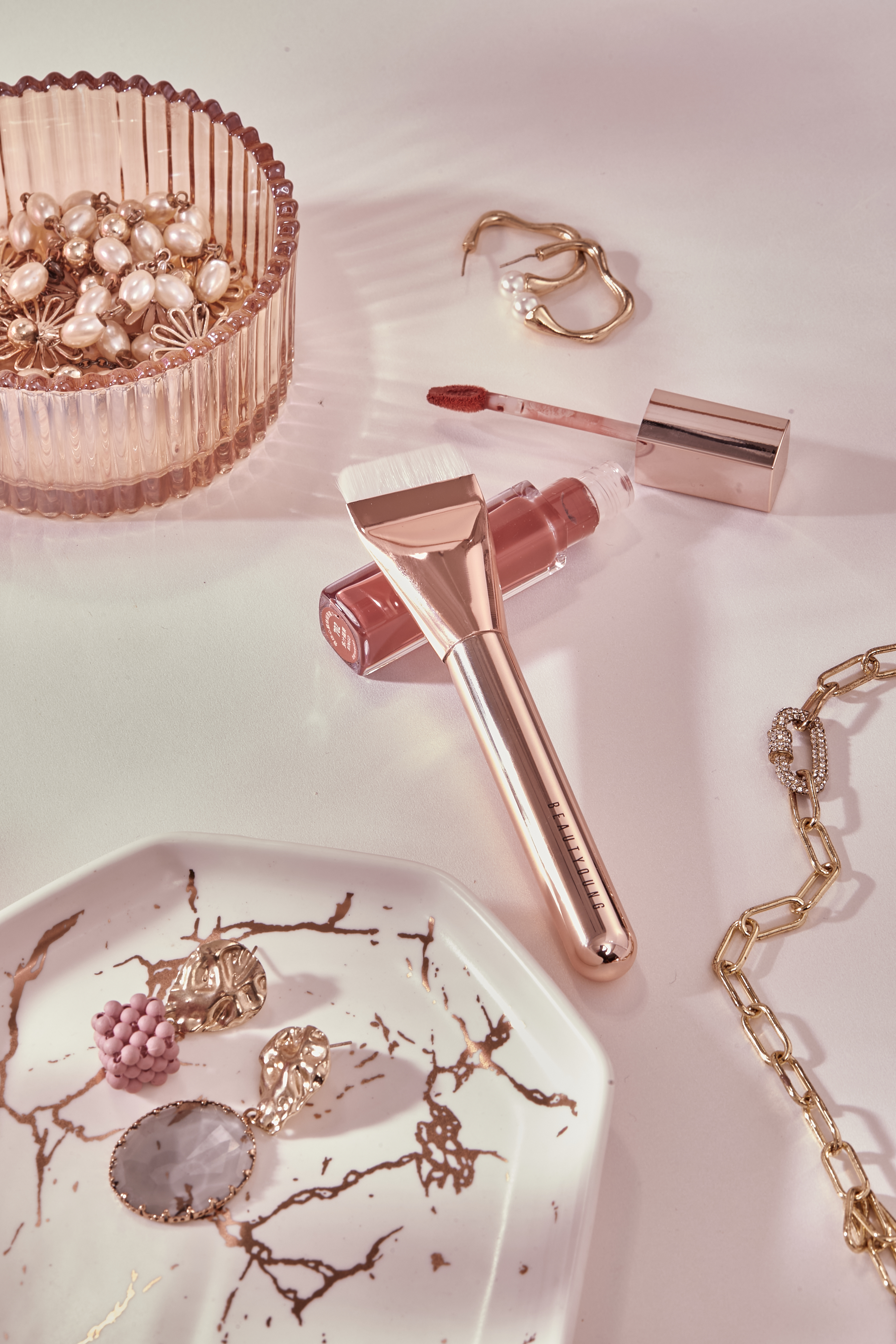 薄透奶油肌粉底刷｜玫瑰金