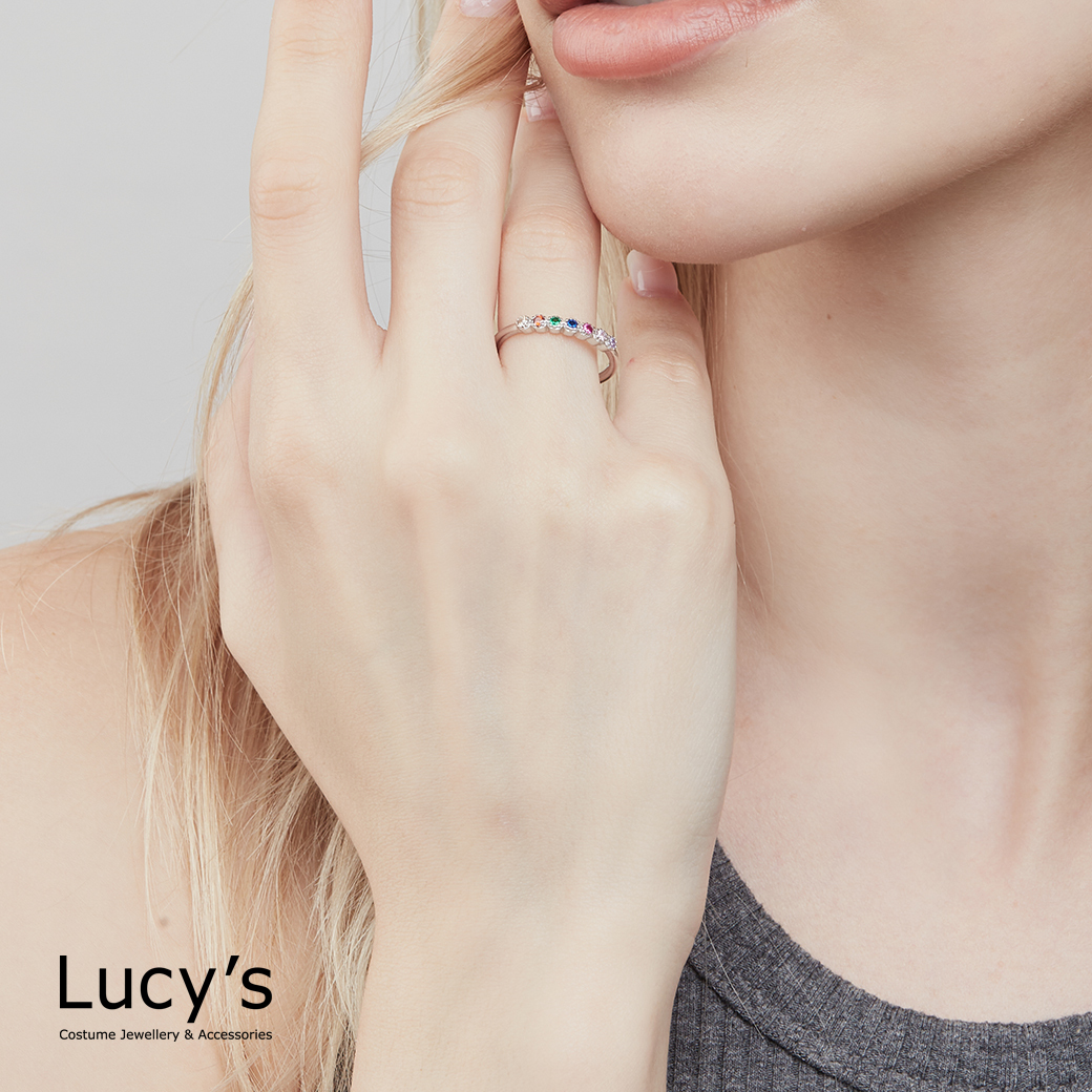 925純銀 七彩鋯石 戒指 (116319)