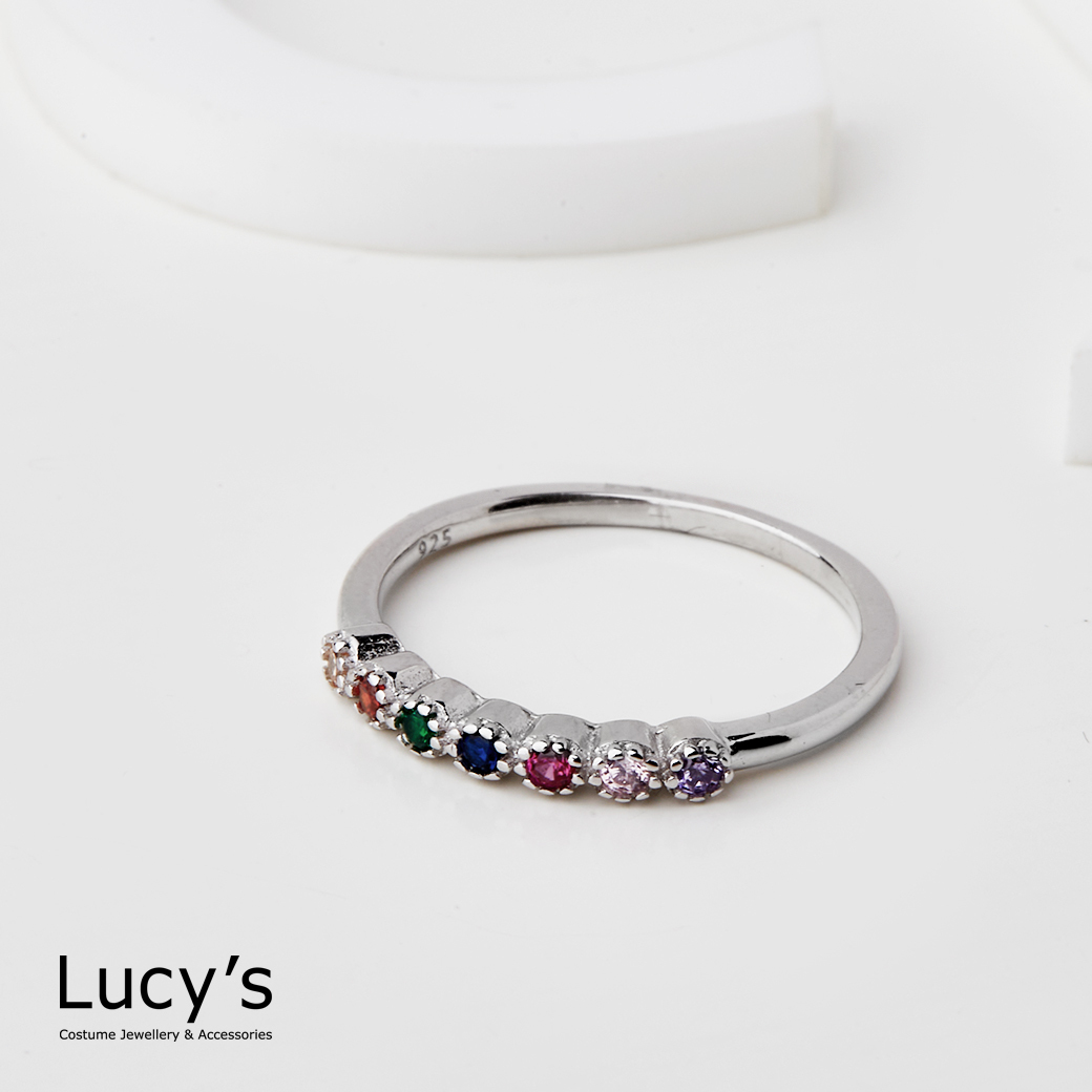 925純銀 七彩鋯石 戒指 (116319)