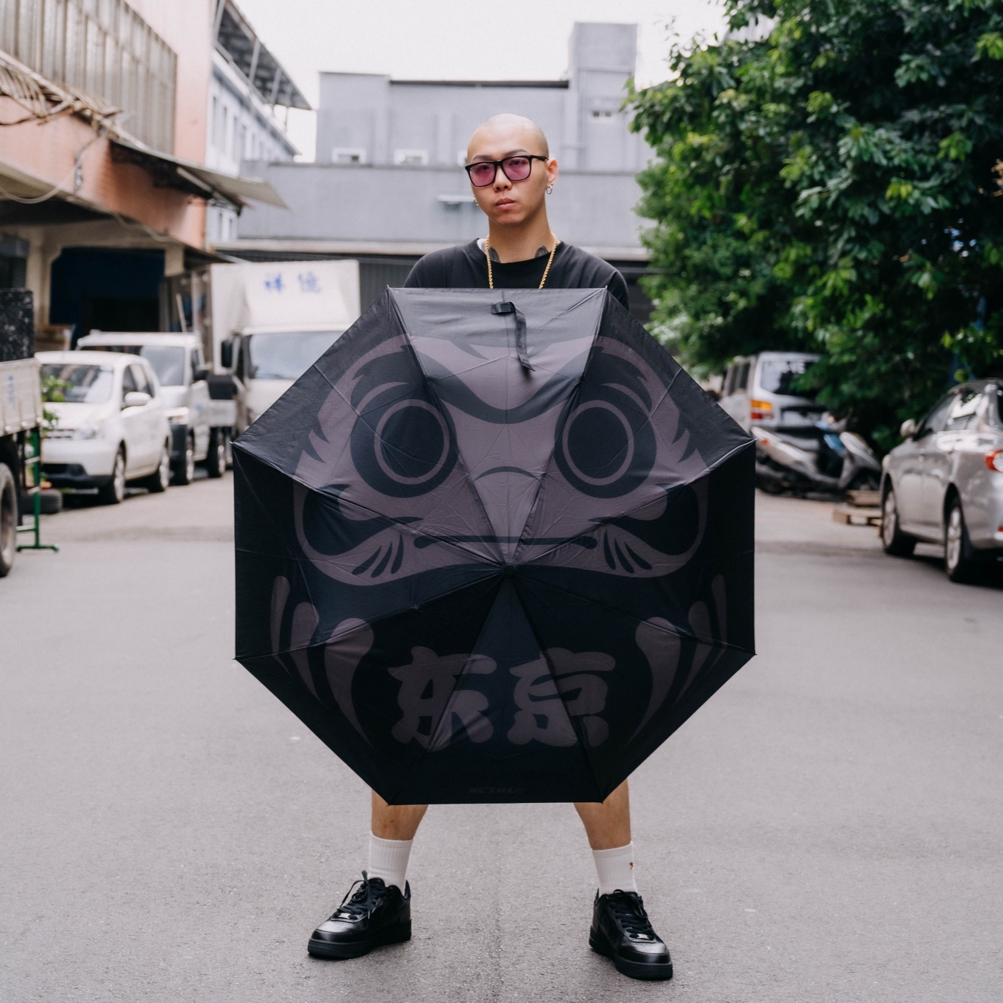 XCTRL 東京達摩自動折疊傘- 黑(23吋)