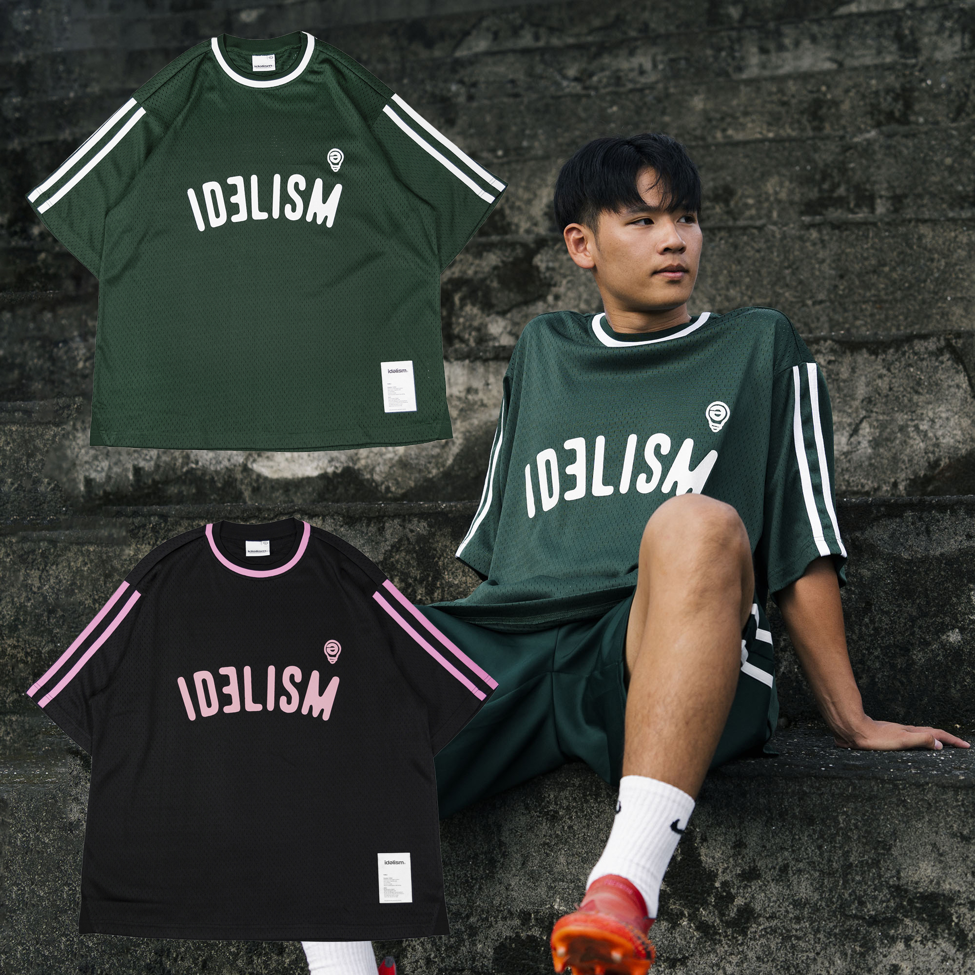 idealism Soccer Tee 綠色 黑色 圓領訓練上衣【ID24001】