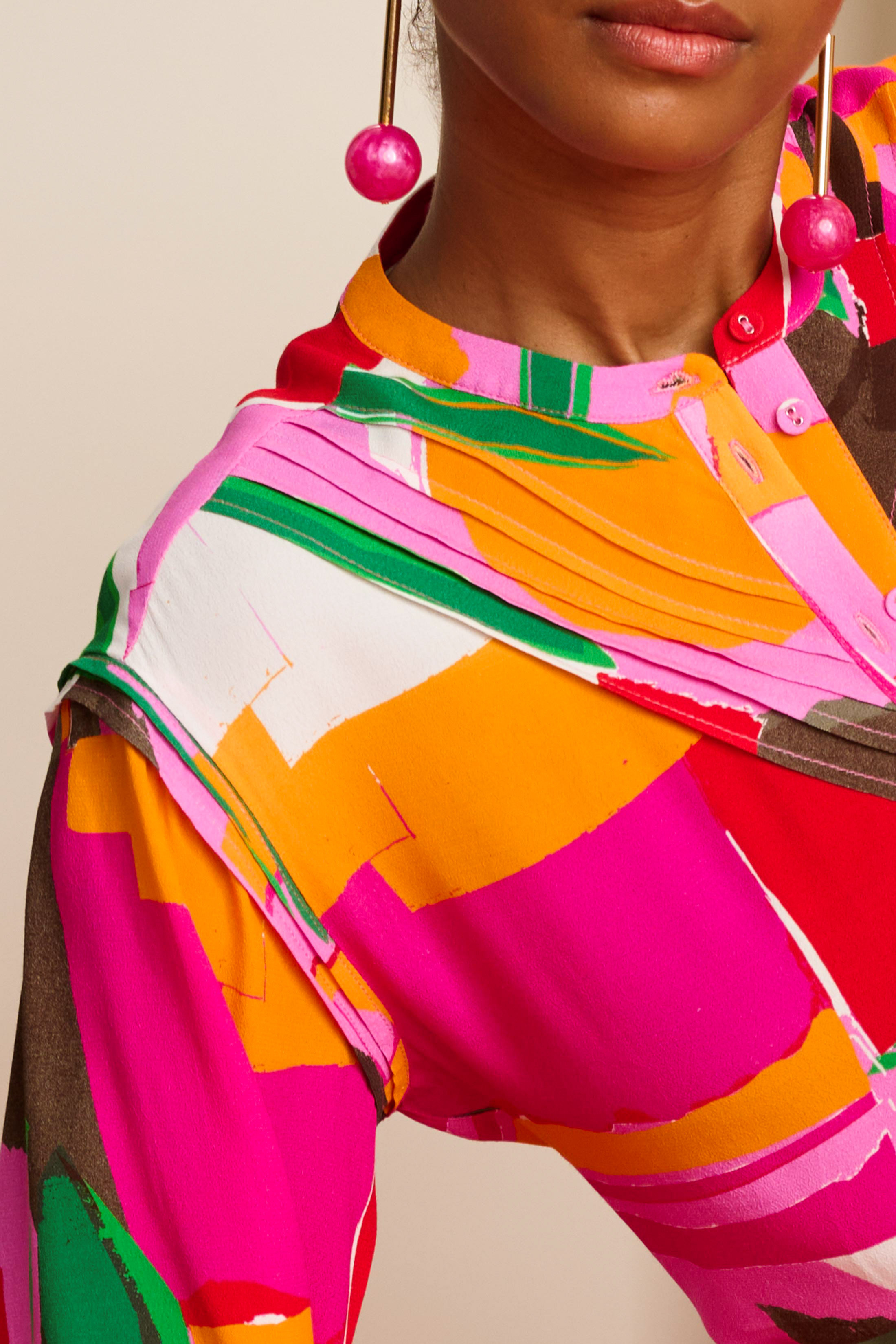 POM 手繪印花恤衫連身裙