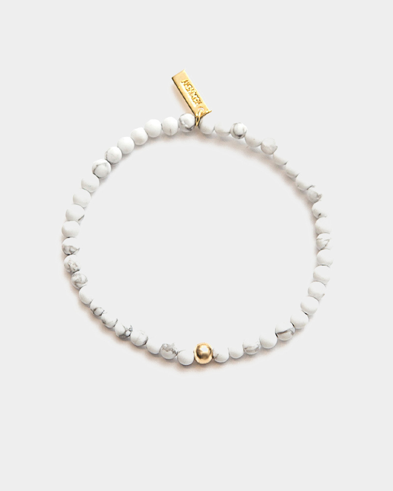 RECOVERY 霧面4MM串珠手環 (白)