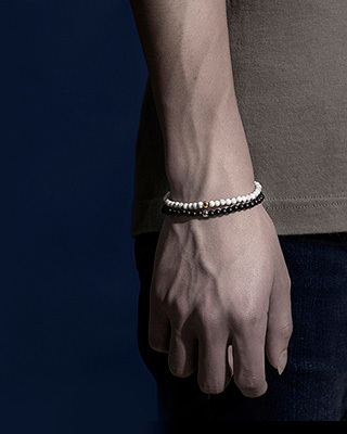 RECOVERY 霧面4MM串珠手環 (黑)