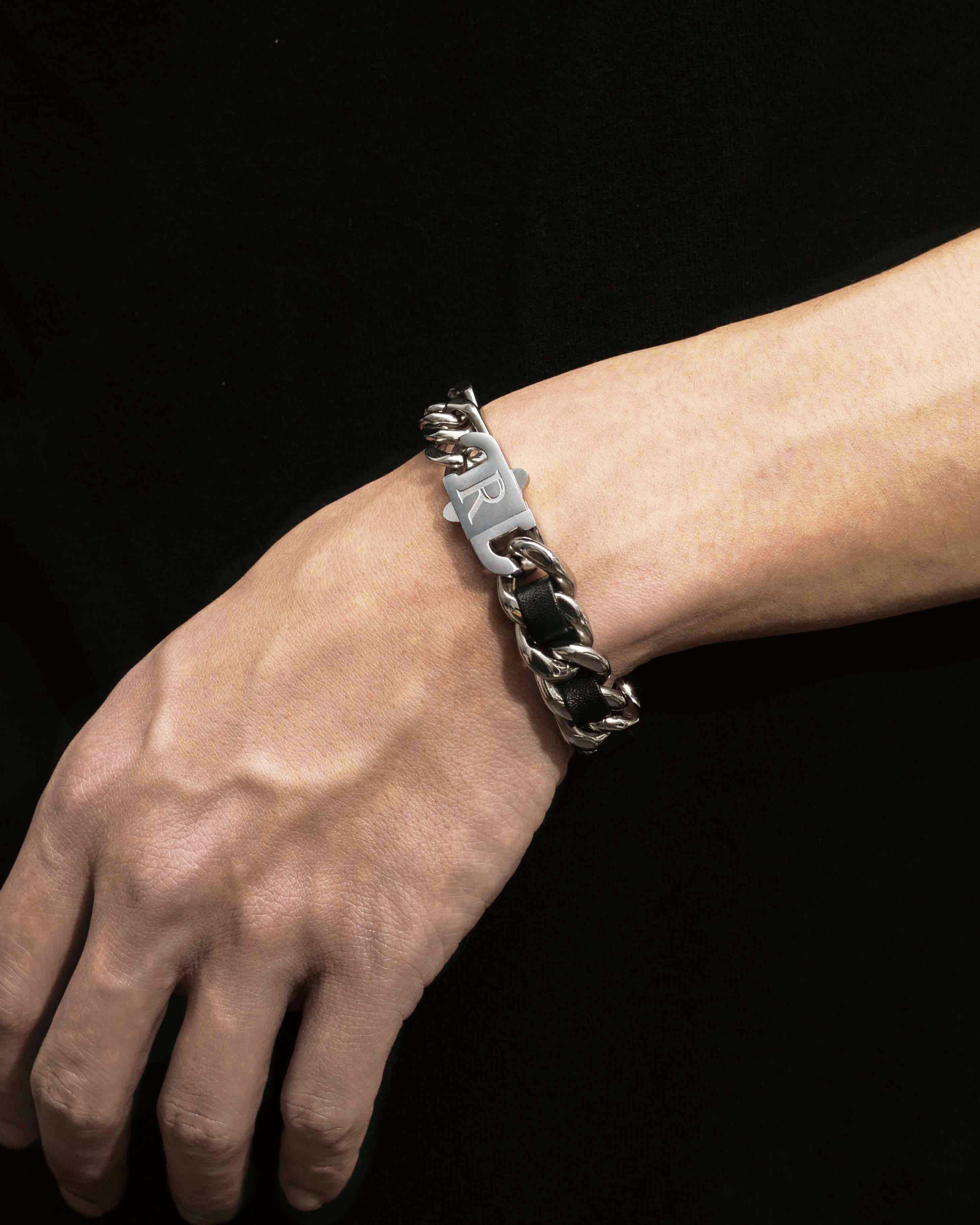 DEIFIED X RECOVERY 編織寬扁手鍊 (亮銀)