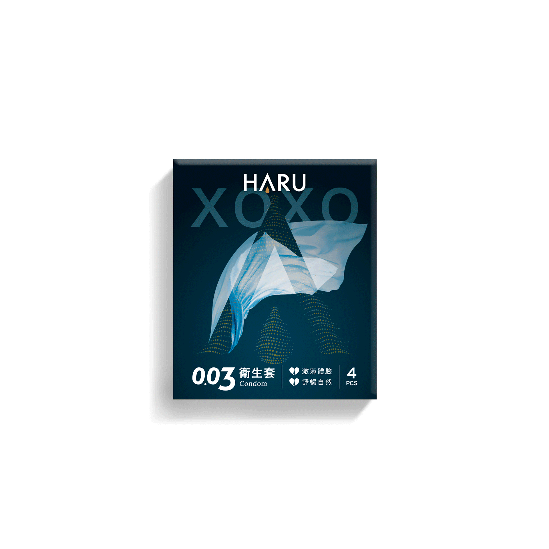 HARU XOXO 0.03 4's Pack Latex Condom