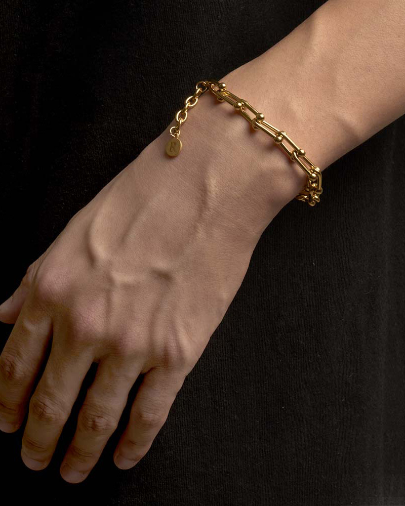 RECOVERY U型環手鍊 (亮金)