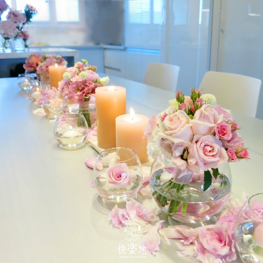 客製▪餐桌桌花 I 長桌桌花 I 餐桌花