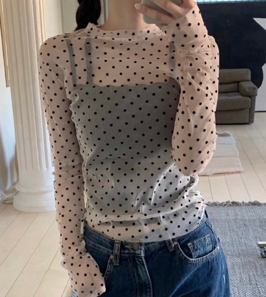 FLOWERS BLOOM點點內搭 - Black