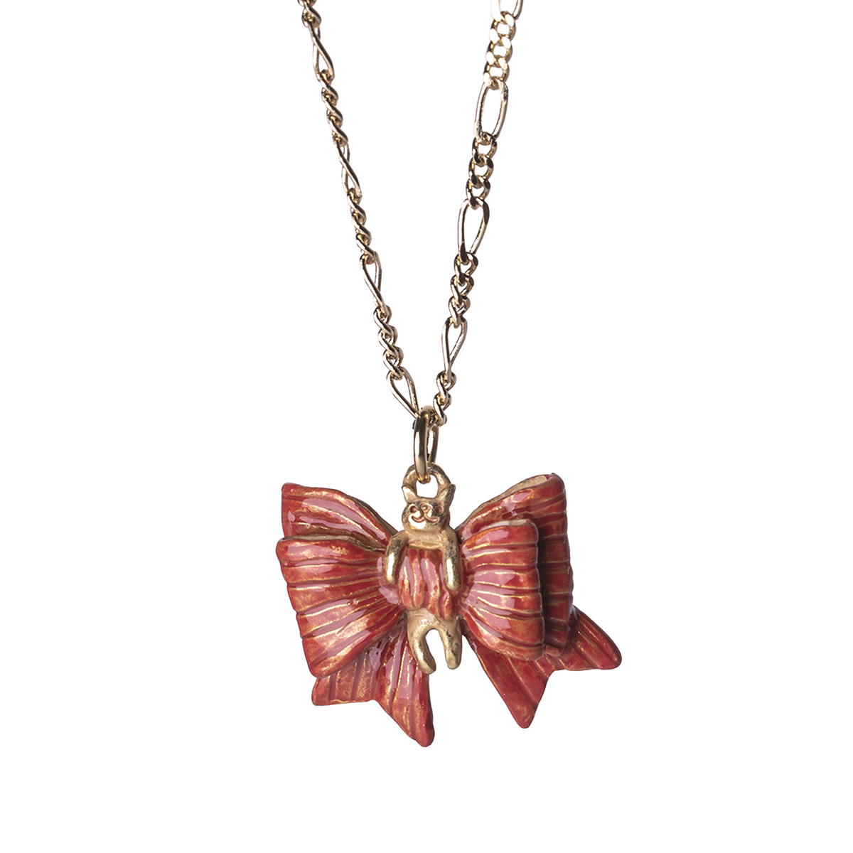 大蝴蝶結貓咪耳環/頸鏈