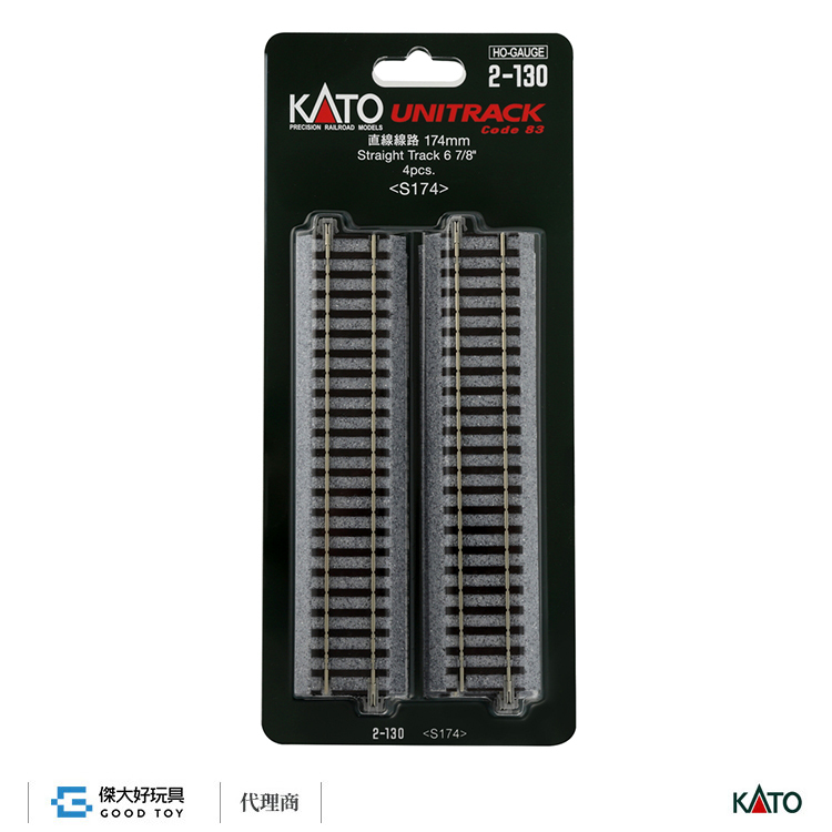 KATO 2-130 (HO) UNITRACK S174 單線直線線路 174mm (4入)