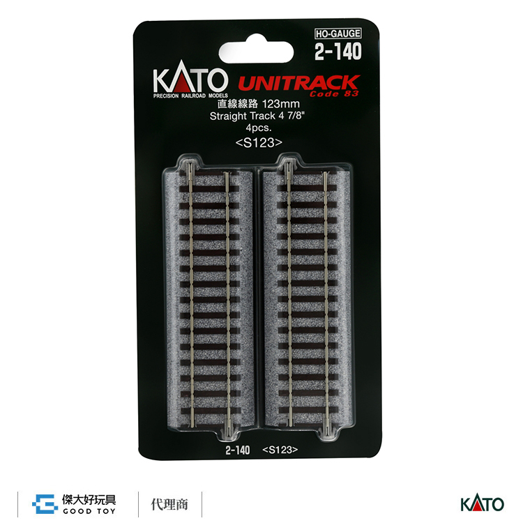 KATO 2-140 (HO) UNITRACK S123 單線直線線路 123mm (4入)