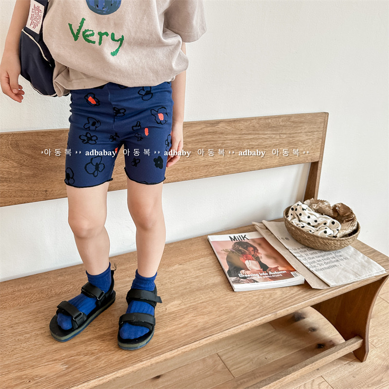 小花滾邊五分褲