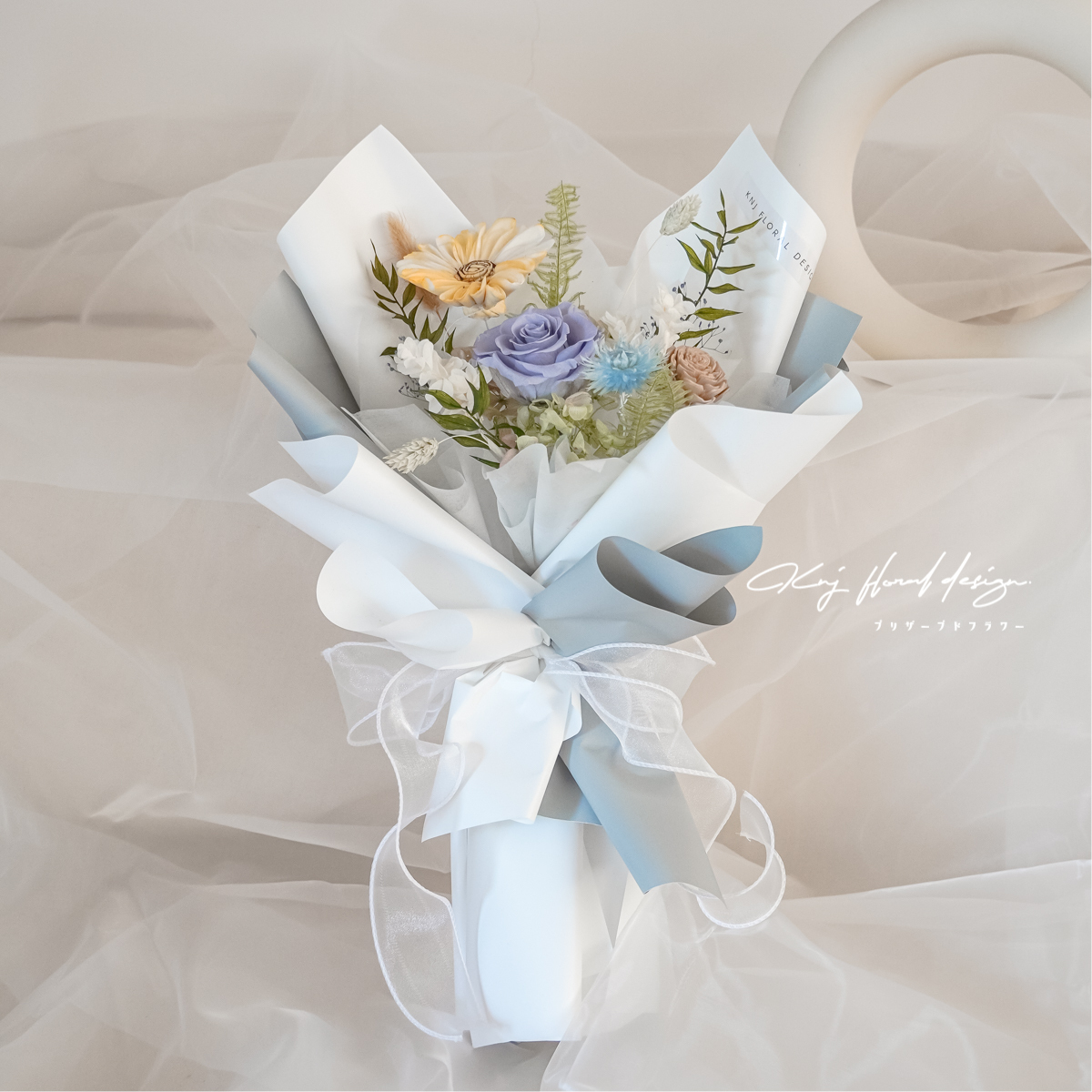 迷霧仙履・單朵永生玫瑰花束