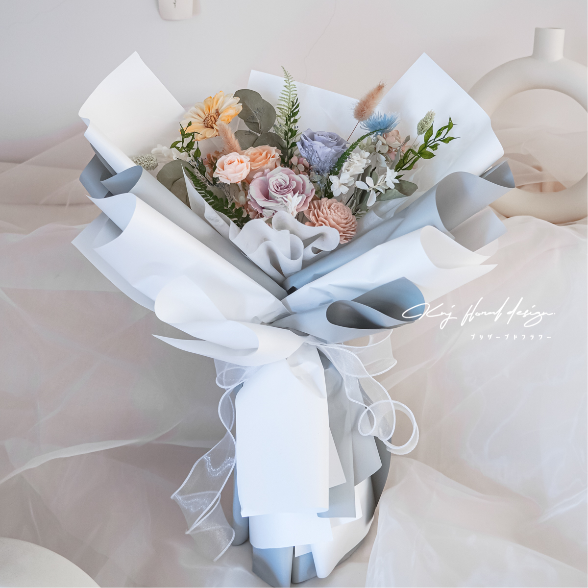 迷霧仙履・三朵永生玫瑰花束