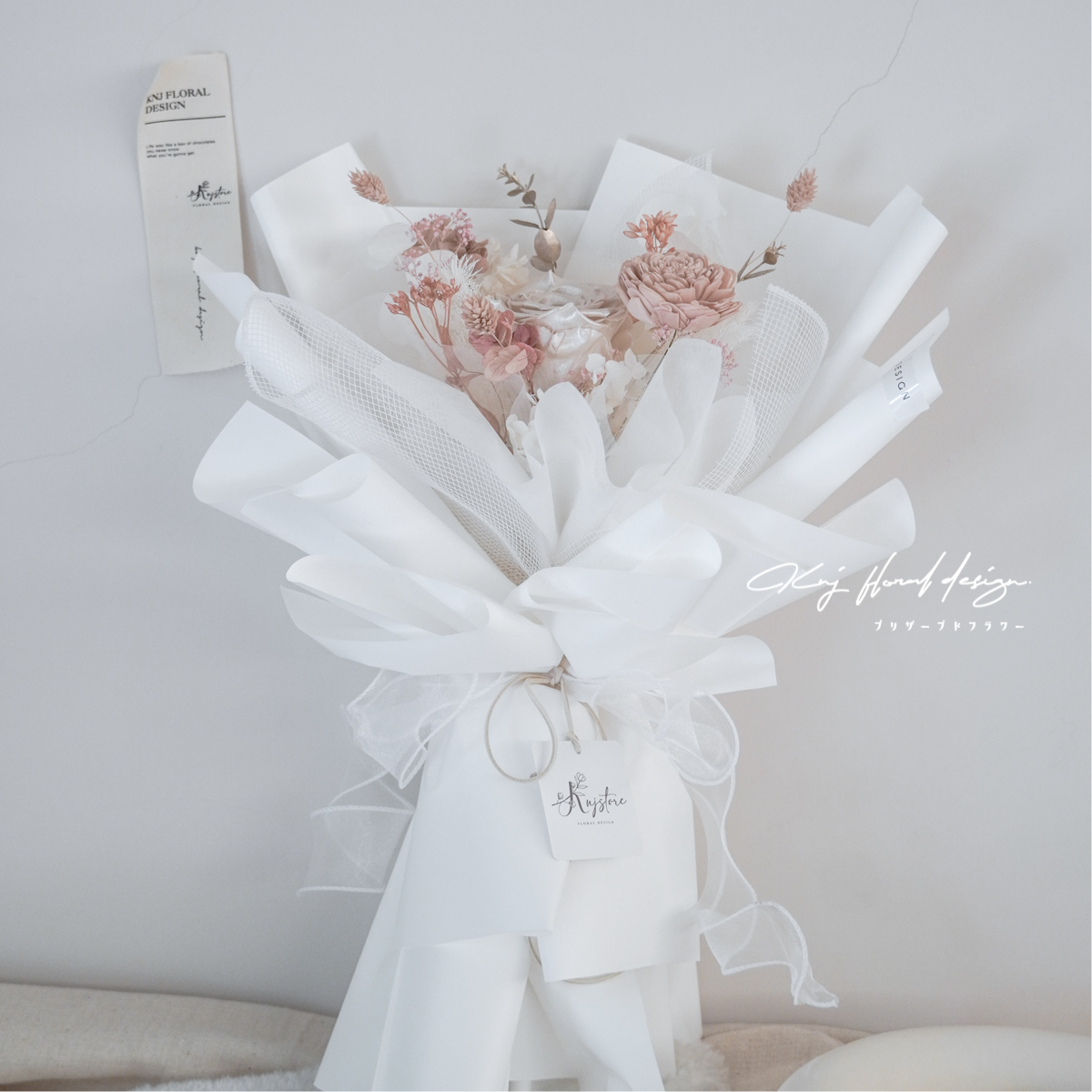 夢幻白．單朵永生玫瑰花束