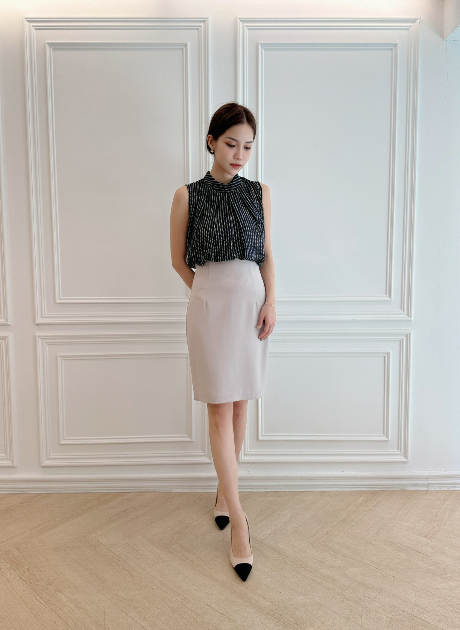 (好身形必備!)夏季10色修身窄裙-淺灰