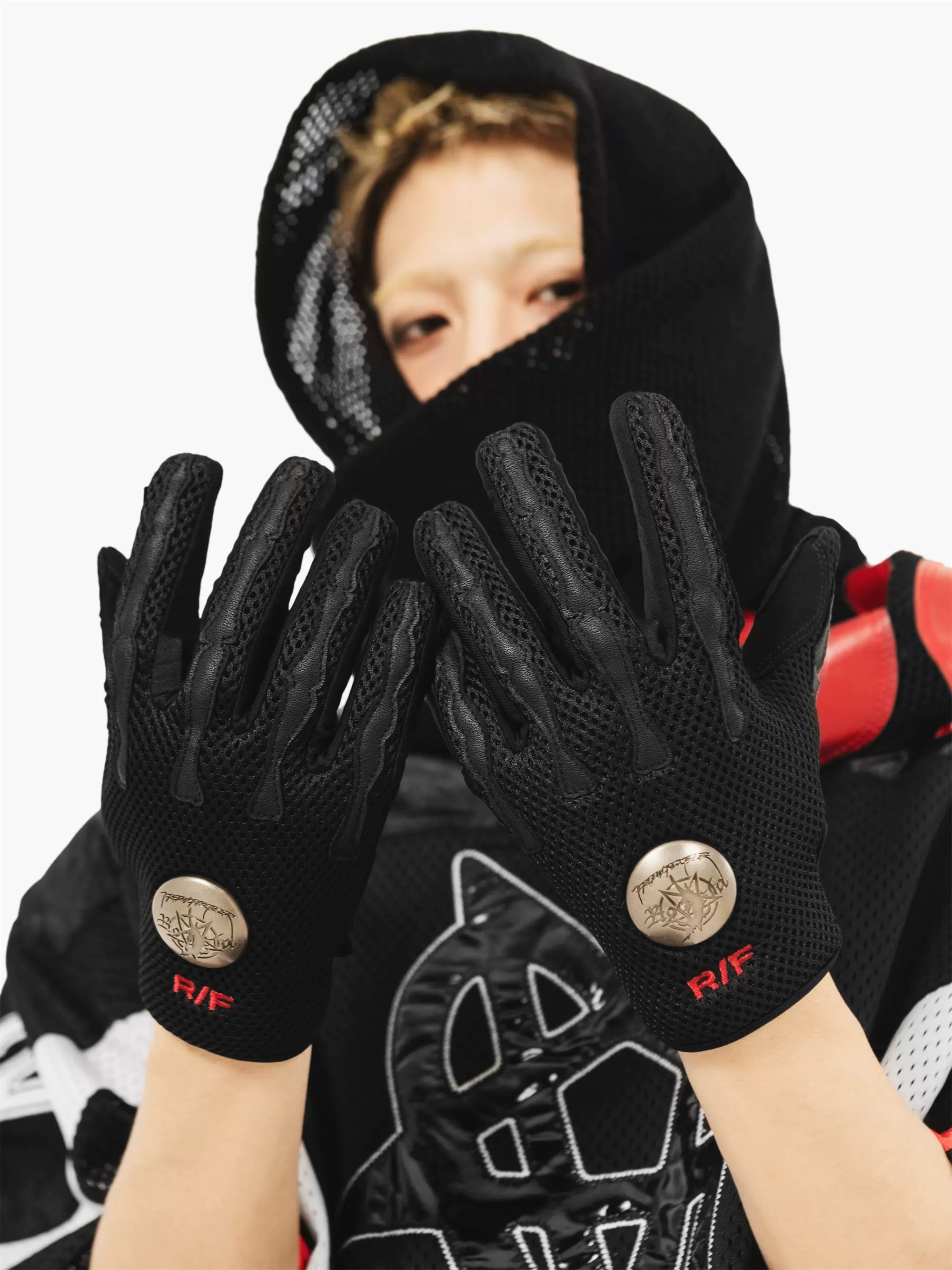 ROCKSTA X F.V.V.O 聯名系列 訂製鋼印黏扣 可調節 網眼手套