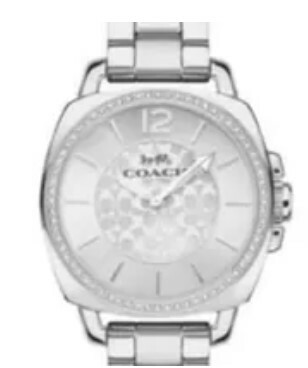 [S] COACH 14503140 BOYFRIEND CRYSTAL WOMENS WATCH,SILVER, 885997285223 (SZZ473)