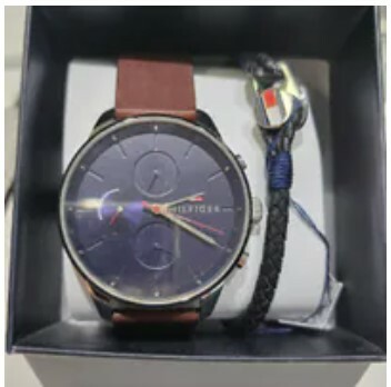 [S] TOMMY HILFIGER 2770143 CHASE WATCH AND LEATHER BRACELET GIFT SET, 885997468817 (SZZ476)