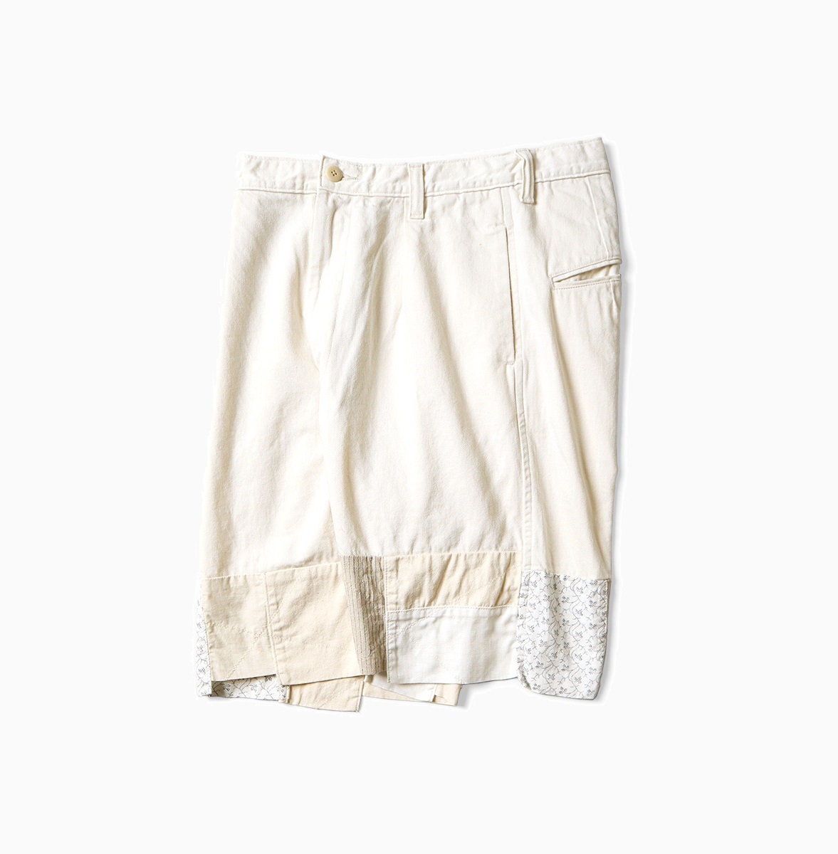 KAPITAL 10OZ WHITE DENIM SHORTS (HUTTER REMAKE) - PRE ORDER ITEM (預訂中)