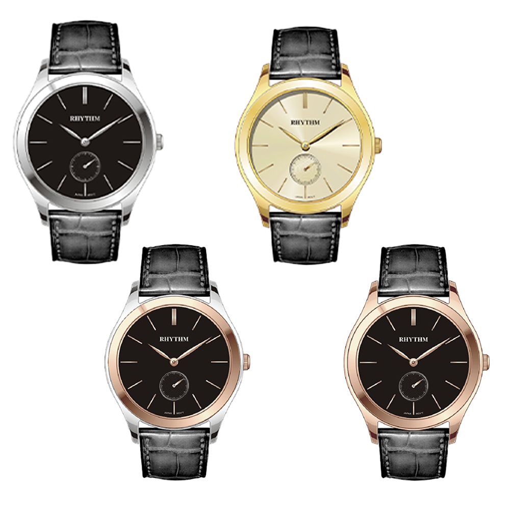 【RHYTHM 麗聲】P1301L 文青 素面 簡單 簡約美 高貴 皮革 手錶
