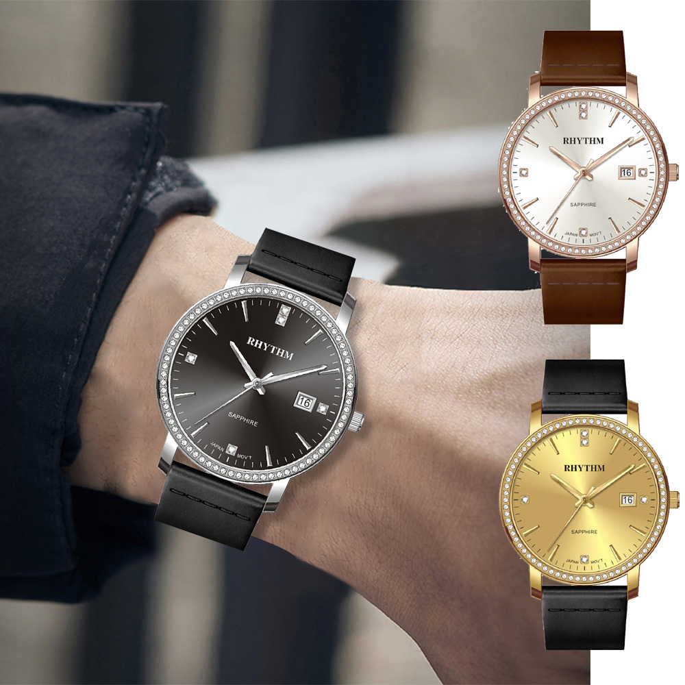 【RHYTHM 麗聲】PE1605 都市 生活 高調風格 簡約 高貴 皮革 手錶 成熟穩重系列)