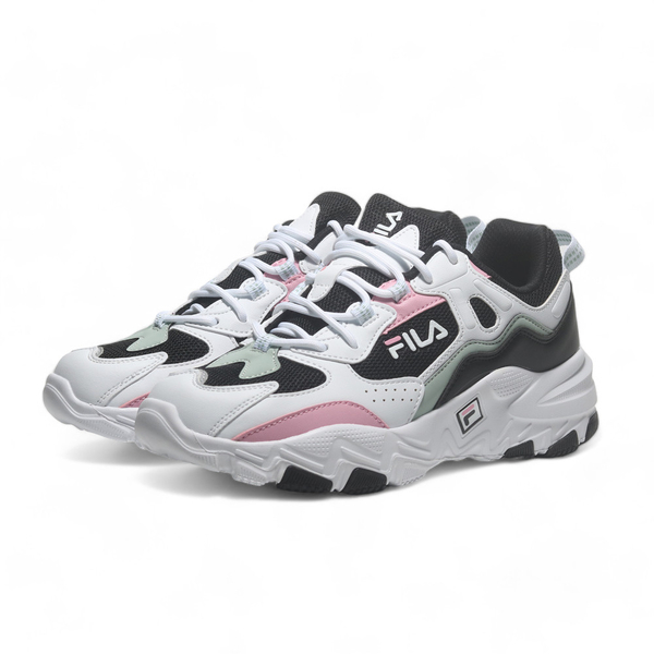 【下殺↘ $1290】FILA 休閒鞋 白粉綠 復古 老爹鞋 女 5J341Y051