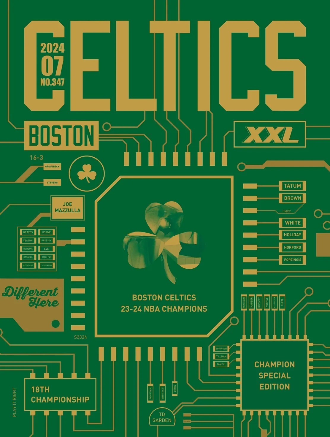 NBA雜誌 Boston Celtics 賽爾提克 18冠 特刊 XXL 347期 全新