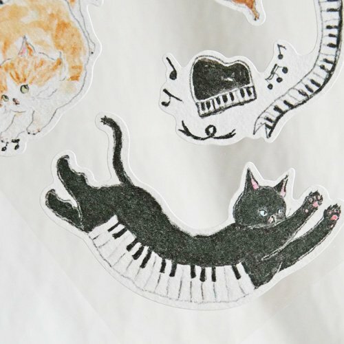 音樂發表會 貓咪手帳貼紙 トコロコムギ｜日本ACTIVE CORPORATION