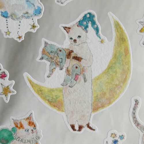 星星 貓咪手帳貼紙 トコロコムギ｜日本ACTIVE CORPORATION