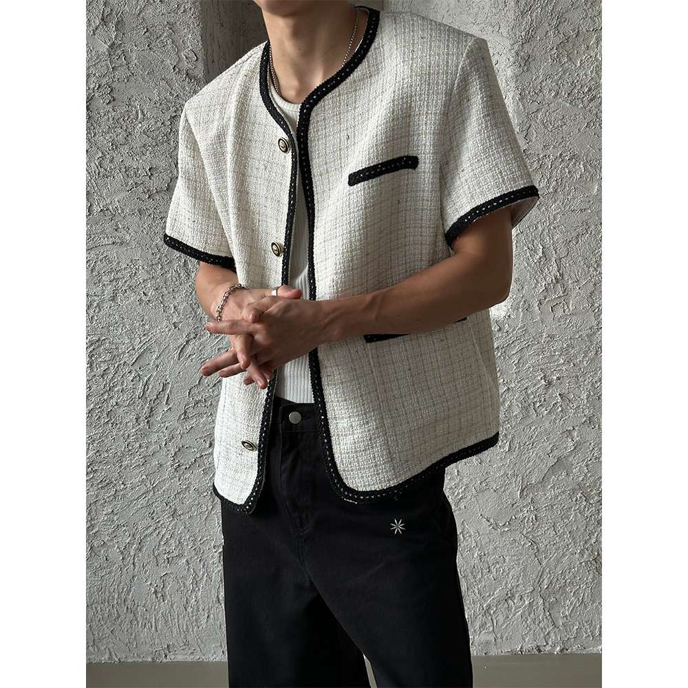 米蘭粗花呢短袖夾克