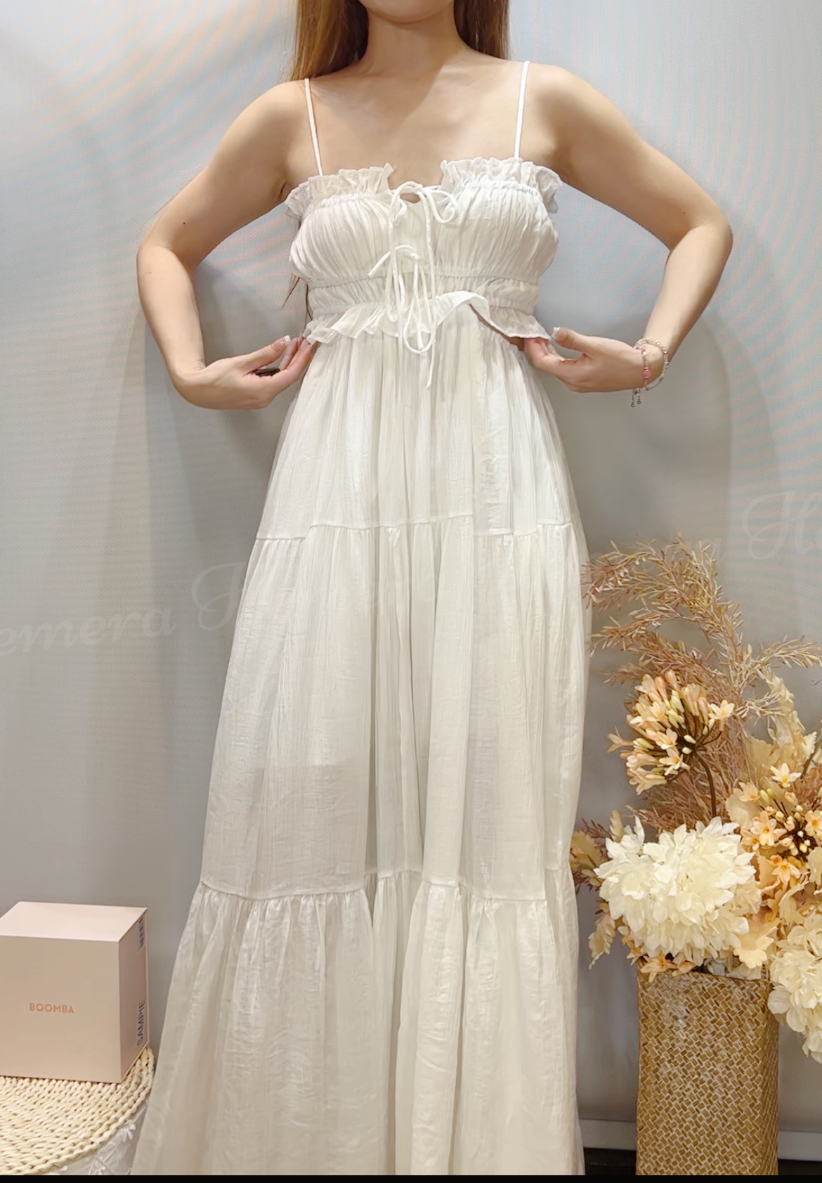 DR24S0717 顯瘦RUFFLES邊吊帶蛋糕連身裙