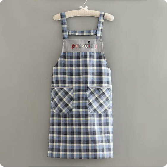 Hot recommended apron [pur pure cotton straps colorful blue] [Specification: 70*98CM]