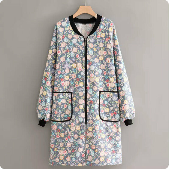Hot recommended long-sleeved breathable and wear-resistant apron [Canvas stand collar zipper is suitable for winter wear] [Specification: 125*100CM]