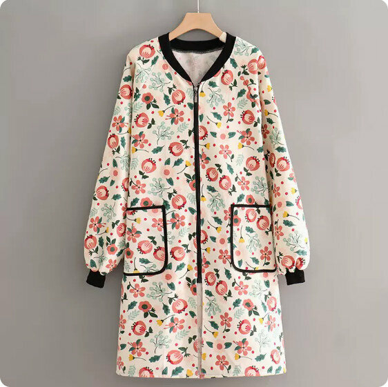Hotly recommended long-sleeved breathable and wear-resistant apron [canvas stand-up collar zipper is perfect for summer] [Specification: 125*100CM]