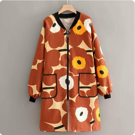Hotly recommended long-sleeved breathable and wear-resistant apron [canvas stand-up collar zipper is suitable for dressing mood] [Specification: 125*100CM]