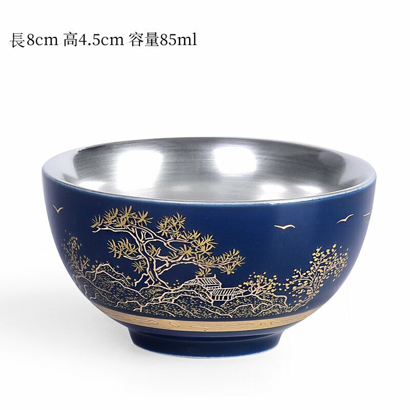 爆款高檔純小茶杯品茗杯(柳綠花紅碗口杯）