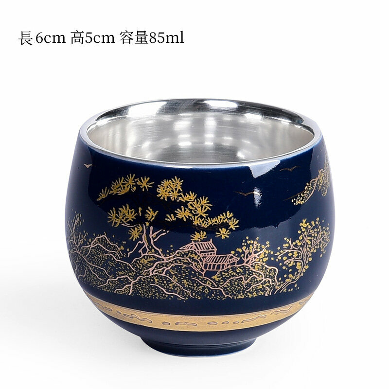 爆款高檔純小茶杯品茗杯(柳綠花紅禪定杯）