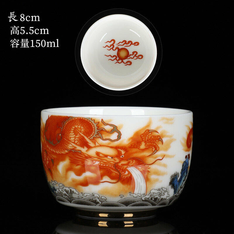 爆款高端瓷質茶杯品茗杯(15濃情（祥龍單杯））