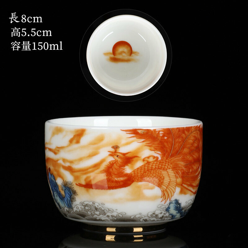 爆款高端瓷質茶杯品茗杯(16蜜意（鳳凰單杯））