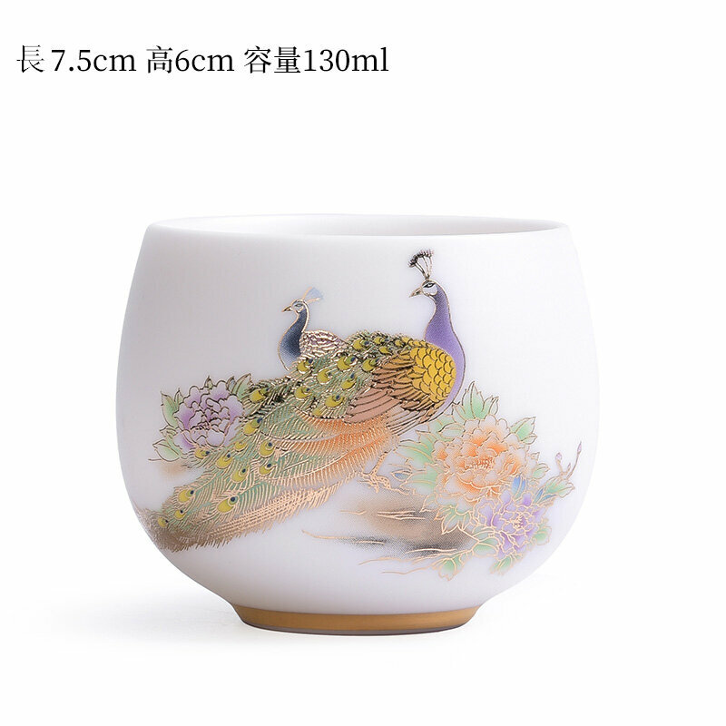爆款高端白瓷茶杯品茗杯(200mL以下 福佑丹雀-D）