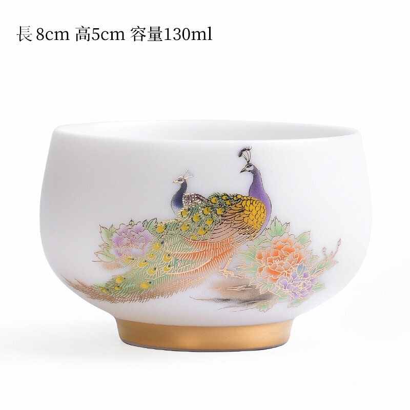 爆款高端白瓷茶杯品茗杯(200mL以下 福佑丹雀-C）