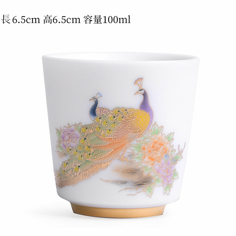 爆款高端白瓷茶杯品茗杯(200mL以下 福佑丹雀-H）