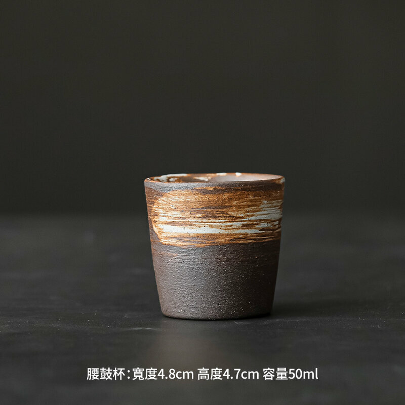 Popular Japanese retro stoneware tea cup master cup (stoneware waist drum cup)