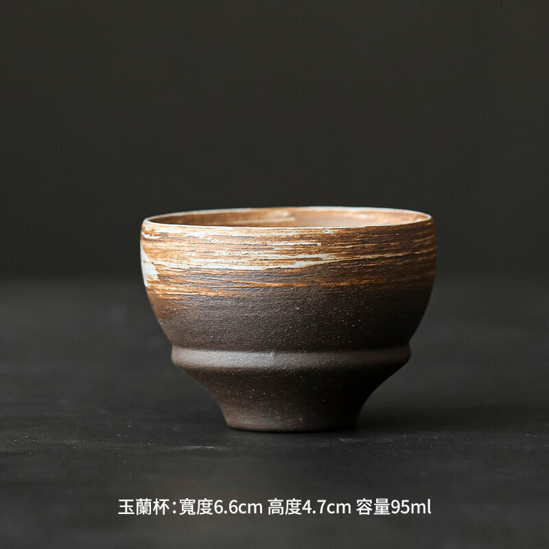 Popular Japanese retro stoneware tea cup master cup (stoneware magnolia cup)