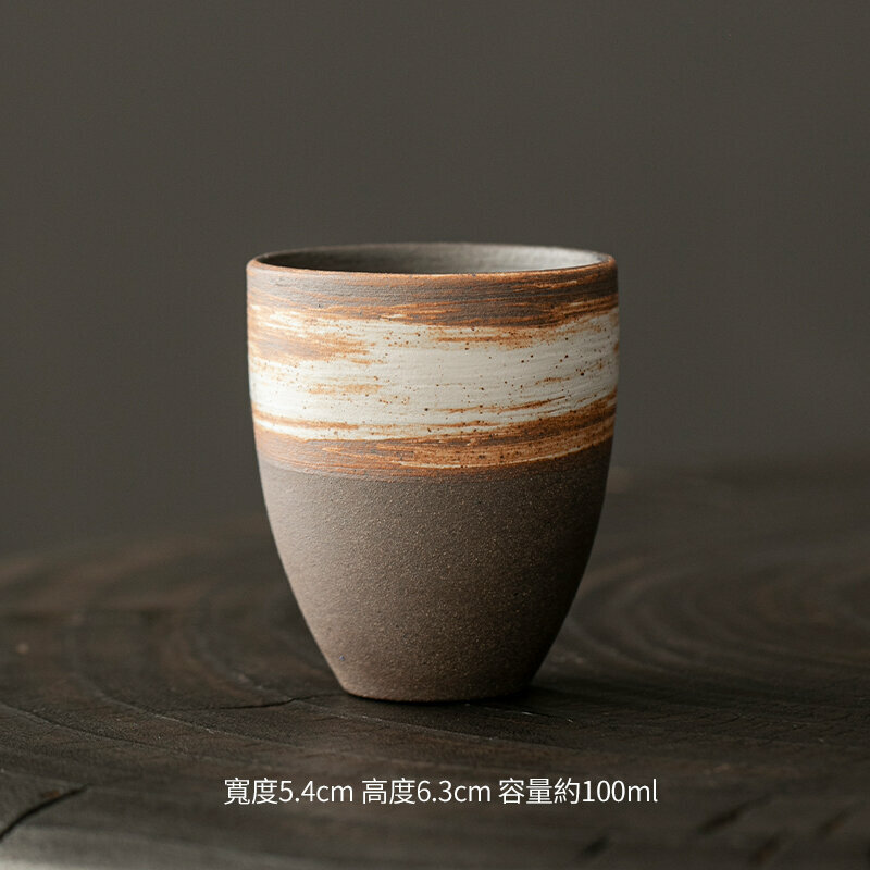 Popular Japanese retro stoneware teacup master cup (Shadow White Teacup)