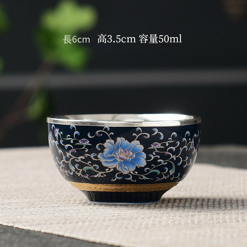 Popular high-end tea set silver cup (silver cup wrapped in branches)
