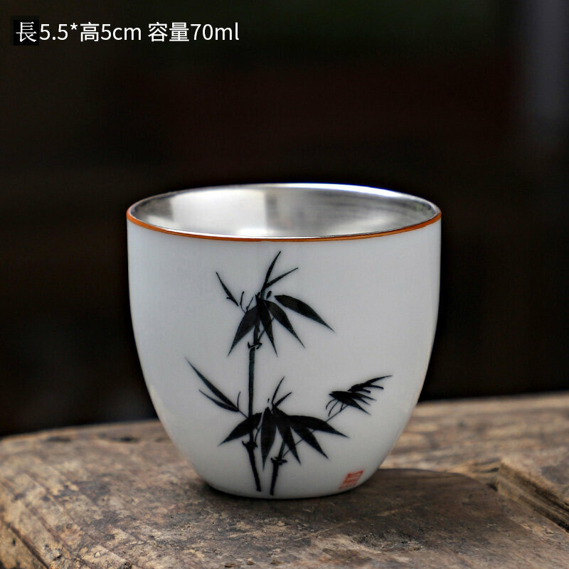 Popular hand-painted ceramic silver tea cup (style 6)